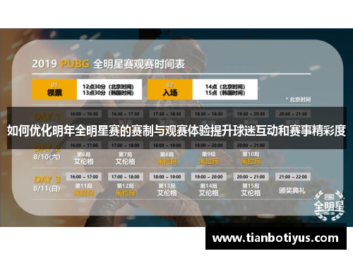 如何优化明年全明星赛的赛制与观赛体验提升球迷互动和赛事精彩度